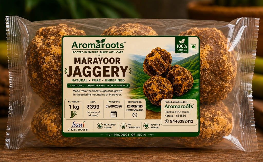 Aromaroots Marayoor Jaggery,Cane Jaggery , Kerala Jaggery