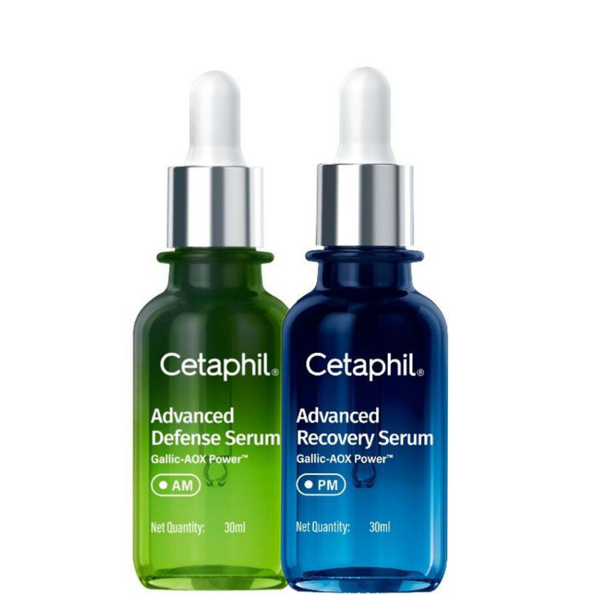 Cetaphil Advanced Defence Serum AM (30ml) + Cetaphil Advanced Recovery Serum PM (30ml) Pack of 2