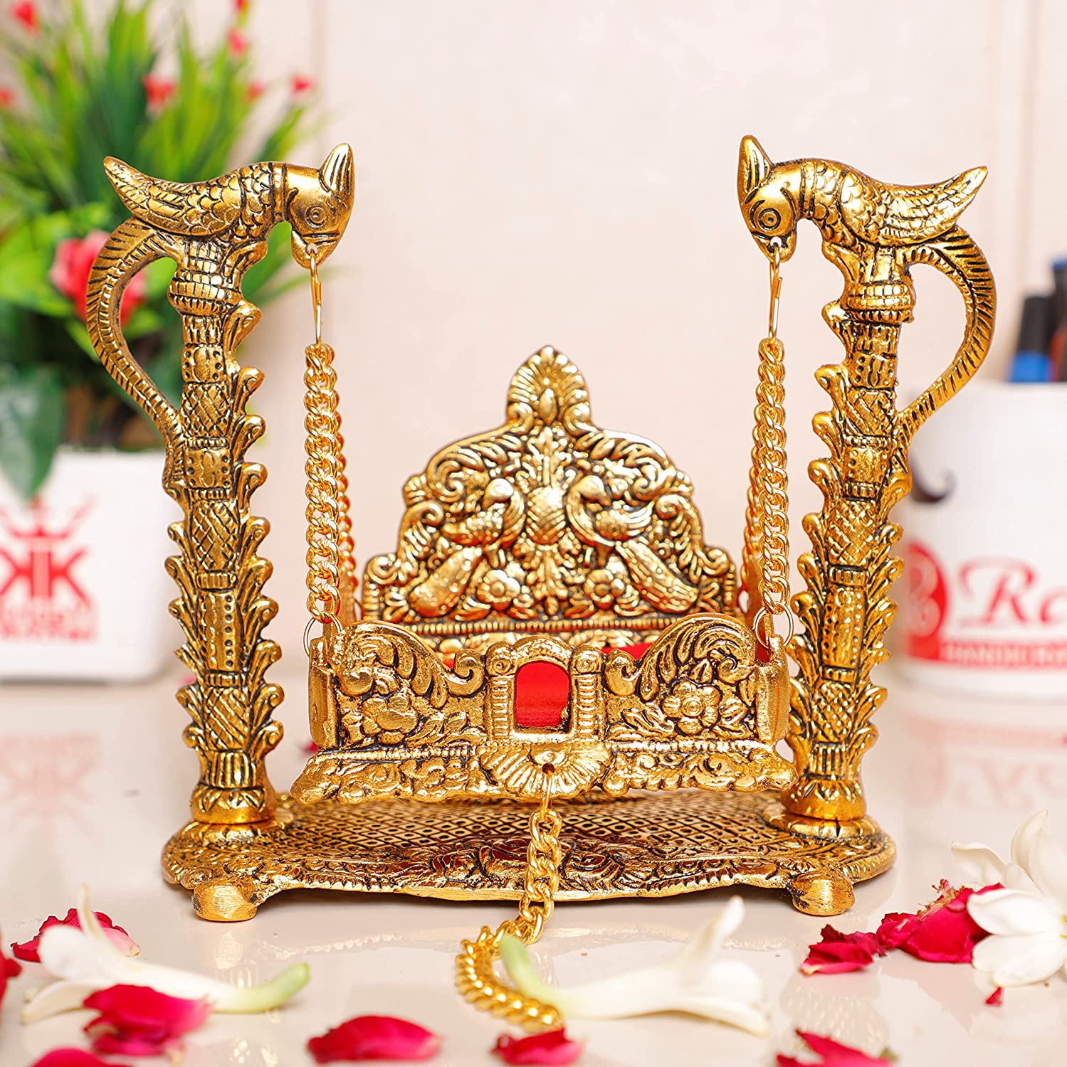 DreamKraft Metal Swing Laddu Gopal Jhula, Krishna Hindola Palana