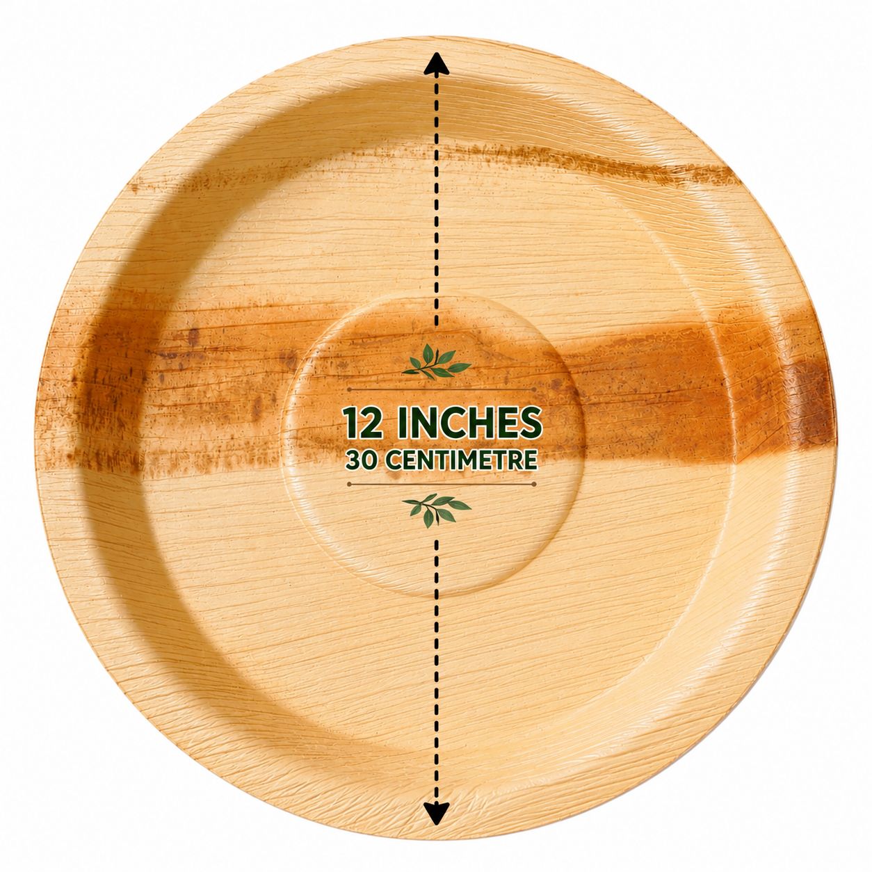 Areca Leaf Lunch Plate (12 Inches), Supari Leaf Lunch Plate, Palm Leaf Lunch Plate, Betel Nut Leaf Plate, Eco-Friendly Disposable Lunch Plate