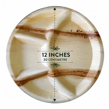 Areca Leaf Lunch Plate (12 Inches), Supari Leaf Lunch Plate, Palm Leaf Lunch Plate, Betel Nut Leaf Plate, Eco-Friendly Disposable Lunch Plate