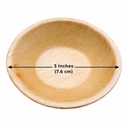 Areca Leaf Bowl (3 Inches), Palm Leaf Bowl (3 Inches), Disposable Areca Bowl (3 Inches), Natural Leaf Bowl (3 Inches), Eco-Friendly Areca Bowl (3 Inches)