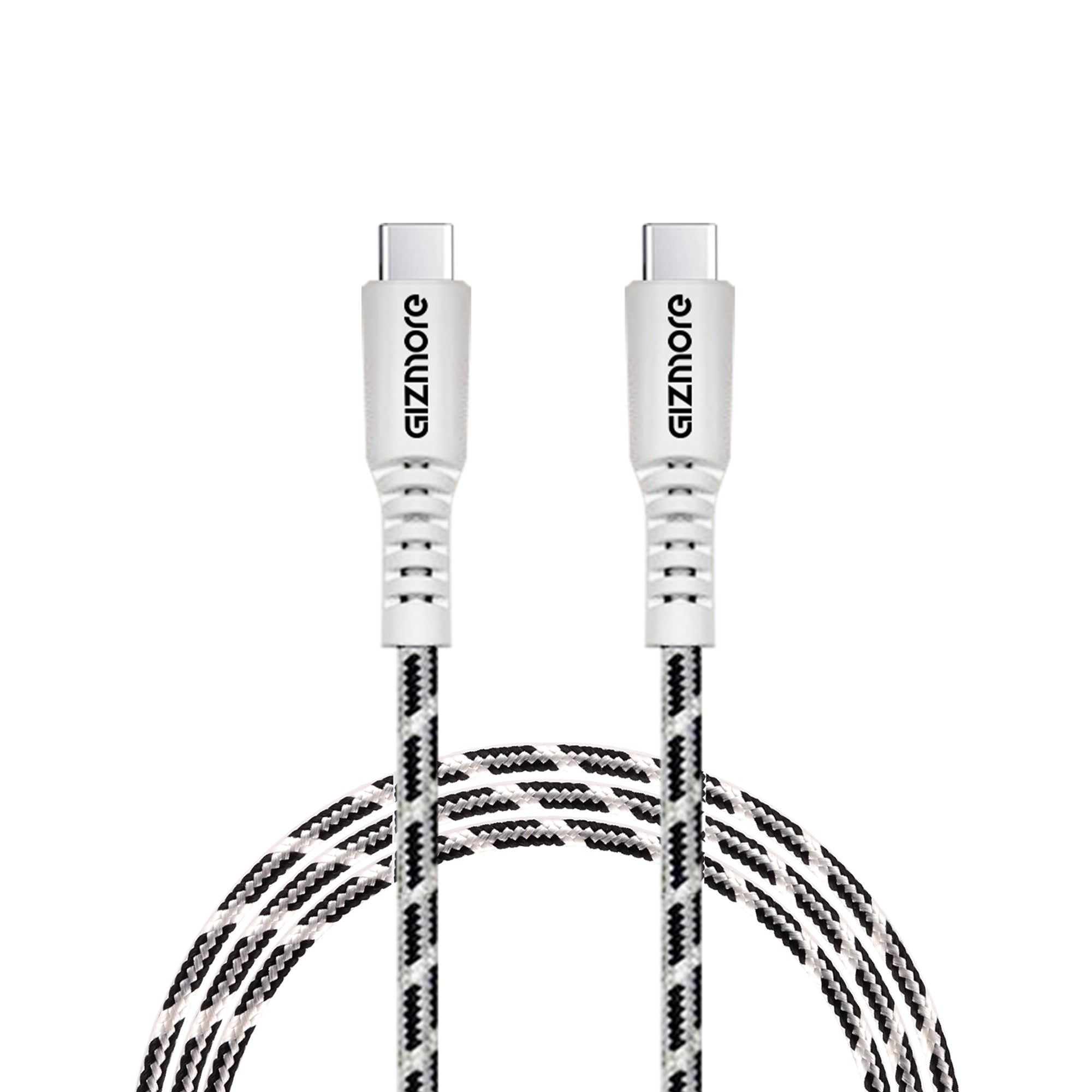 GIZMORE WCC65 Type-C to Type-C Fast Charging Cable Premium Braided, 65W Output, 20000+ Bend Lifespan, Superior Copper Wire, 480Mbps Data Transfer, Charge & Sync Cable