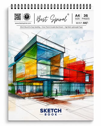 A4 Sketch Book - 36 Pages - 140 GSM Paper - 21cm x 29.7 cm - Pack Of 1