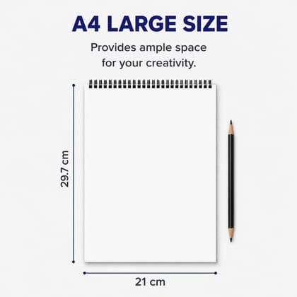 A4 Sketch Book - 36 Pages - 140 GSM Paper - 21cm x 29.7 cm - Pack Of 1