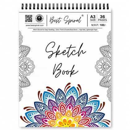 A3 Sketch Book - 36 Pages - 140 GSM Paper - 42cm x 29.7 cm - Pack Of 1
