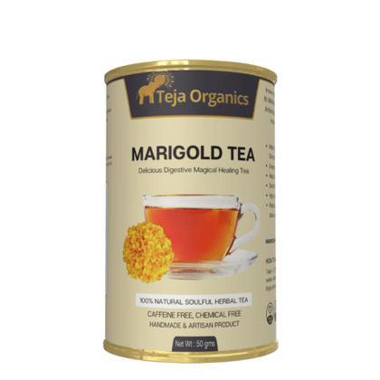 Marigold Tea 50 gm | 100% Pure Marigold Flowers | Delicious Digestive Magical Healing Tea | Remedy for peptic ulcers | Gastro acid reflexces (GERD) | Colitis | Heals intestinal inflammation | Great source of lycopene | Menstrual regulator