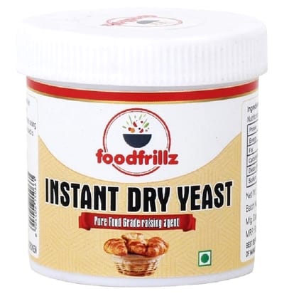 foodfrillz Instant Active Dry Yeast Powder, Perfect for Bread, Pizza and More Rapid Rise Dry Yeast for Baking Purpose Instant Khameer Powder for Bread, Pizza Making & Baking - 40g