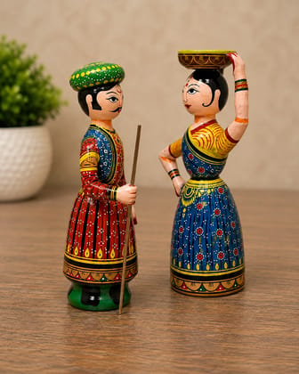 Wooden Handpainted Doll Multicolor