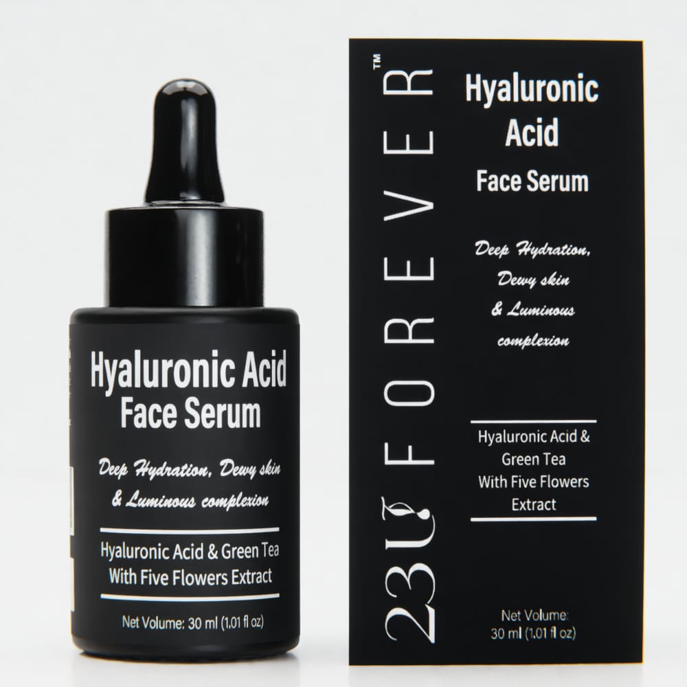 23U FOREVER Hyaluronic Acid Face Serum with Five Flower Extract | Deep Hydration & Skin Plumping | Lightweight Moisturizing Serum for Glowing, Sensitive Skin | For All Skin Types | 30 ml