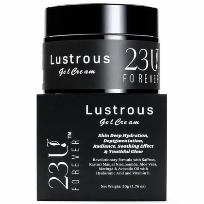 23U FOREVER Lustrous Gel Cream | Moisturizer Antioxidant Rich Weightless Hydration for Dewy Radiant Skin | Oil-Free Non-Greasy Daily Face Cream | For Sensitive and All Skin Types | 50 ml