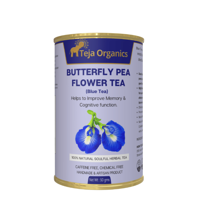Blue Tea (Butterfly Pea Flower Tea) | 100% Pure Herbal Infusion | Caffeine Free | Antioxidant Rich | Supports Brain, Eye & Skin Health