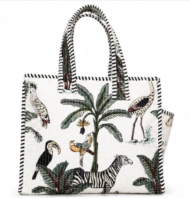 Assorted Premium Quilted Cotton Printed Tiffin Bag