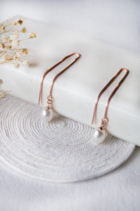 Delicate Yet Versatile Sterling Silver Threader Slip On Earrings-Rose