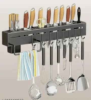 Wall Mounted Cutlery Rack with Hooks