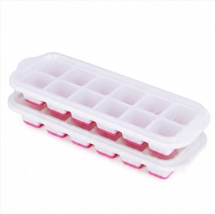 Ratan Snowflake Ice Cube tray With Silicon Base along with tray lid , (12 Cubes)