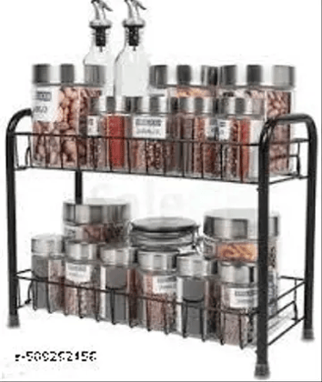 2 Tier Spice Rack with Jar Holder