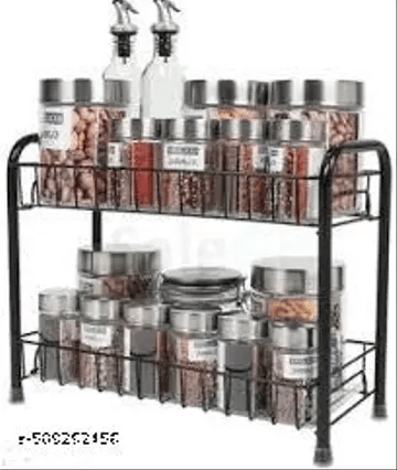 2 Tier Spice Rack with Jar Holder
