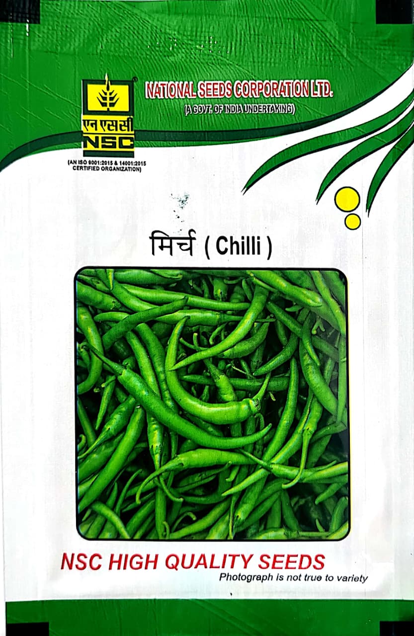 NSC CHILLI Variety-KASHI ANMOL-Truthful Labelled(TL)Seed 50gm(2 packets of 25gm each)