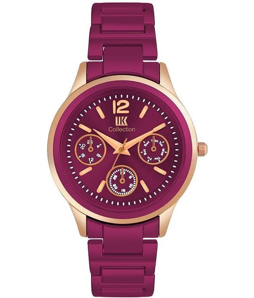 IIK COLLECTION - Magenta Stainless Steel Analog Womens Watch