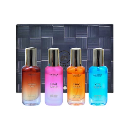 AMALEA VITAFLORE Elite Collection Gift Set for Men and Women – 20ml x 4 Eau de Parfum, Luxury Unisex Fragrance Gift Set with Fruity, Floral, Oud & Fresh Notes