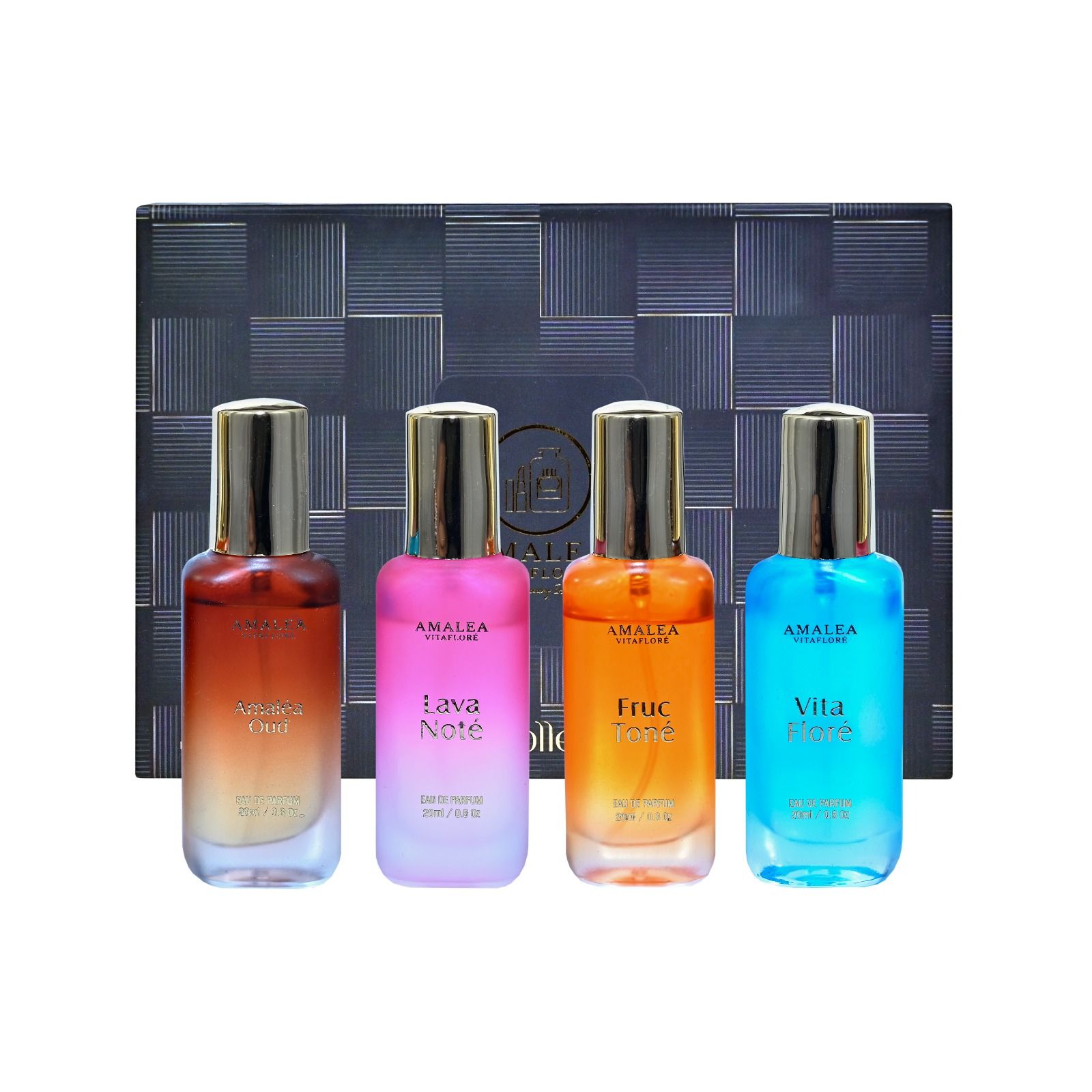 AMALEA VITAFLORE Elite Collection Gift Set for Men and Women – 20ml x 4 Eau de Parfum, Luxury Unisex Fragrance Gift Set with Fruity, Floral, Oud & Fresh Notes