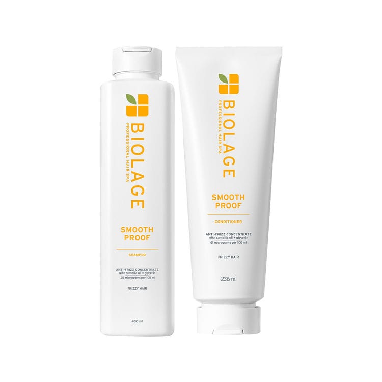 Biolage Smoothproof Anti-Frizz Shampoo Conditioner Combo with Camellia oil for 72HR Frizz Control(400 ml + 236ml) Pack of 2