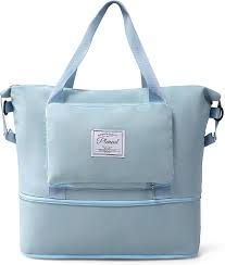 Large Capacity Folding Travel Bag, Travel Lightweight Waterproof Carry on Luggage Bags with Fixed Strap, Dry and Wet Separation Foldable Travel Duffel Bag(Multicolor) - Handbags | Buy online on ZillyBuy