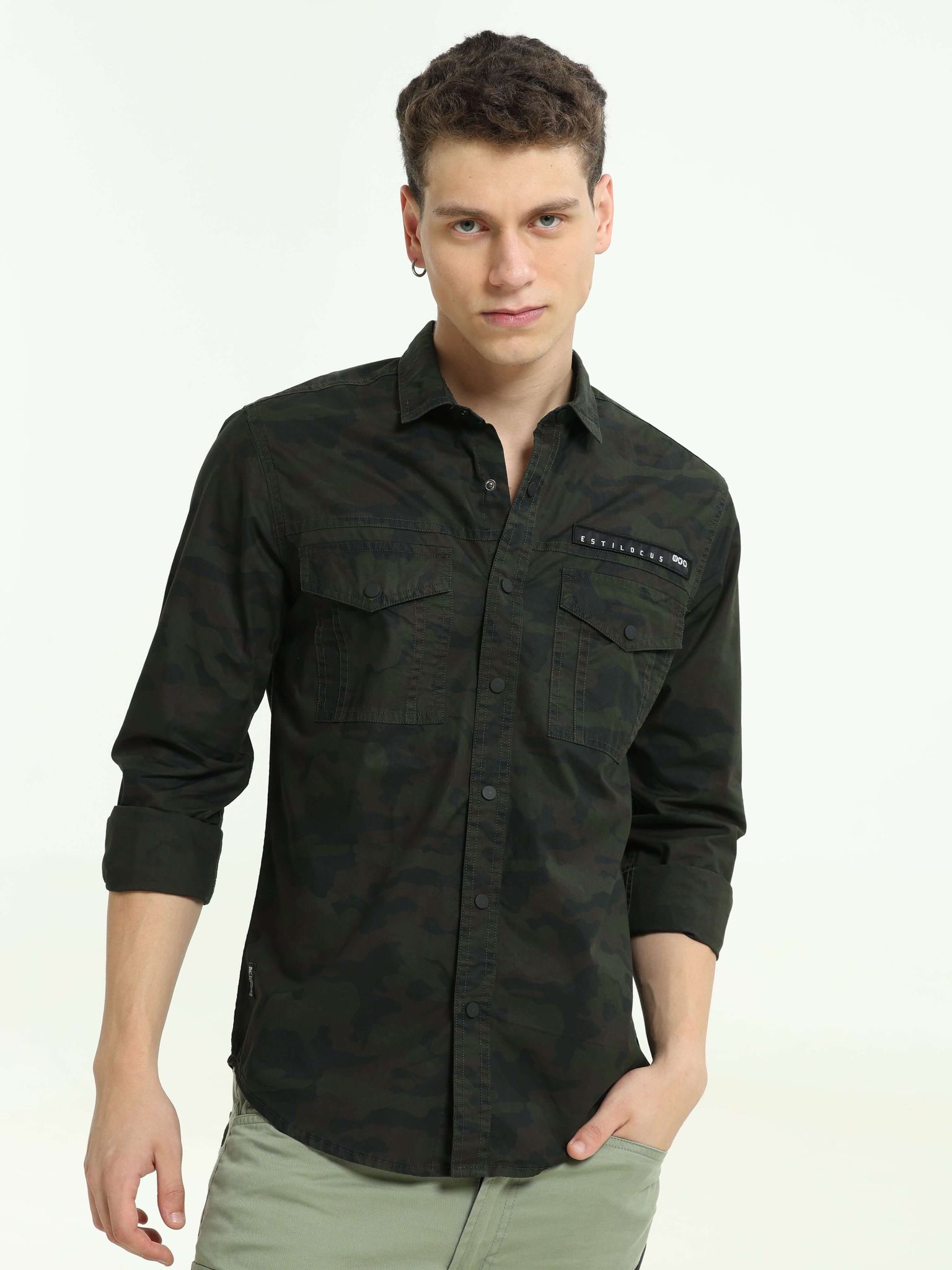 ETLS/72 Camo Cargo navy green shirt-XXL