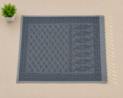 Banarasi Silk Stole Steel Blue Size: 180cm X 50cm