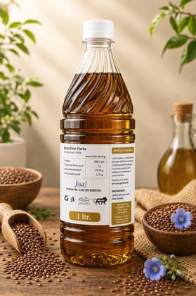 Tulsi Organic Cold Pressed Alsi Oil / Flaxseeds Oil-1 LITRE