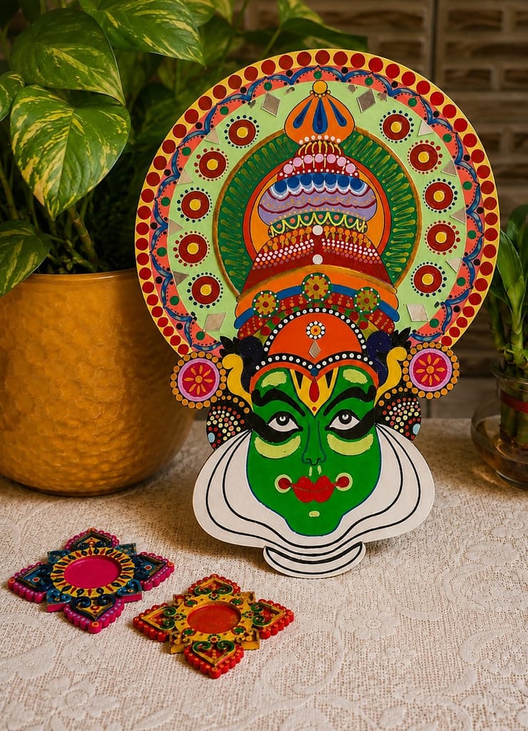 Kathakali Face Mask Wall Hanging 12 inches 