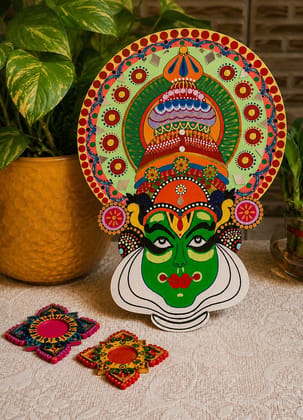 Kathakali Face Mask Wall Hanging 12 inches 