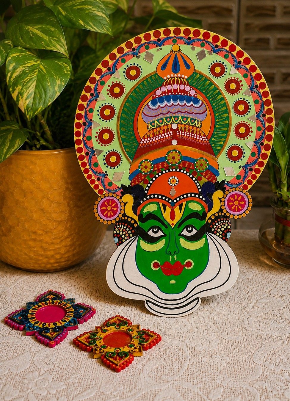 Kathakali Face Mask Wall Hanging 12 inches 