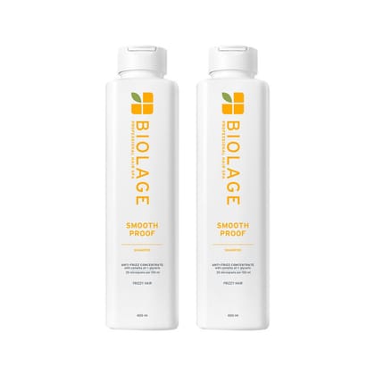 Biolage Smoothproof Anti-Frizz Shampoo pack of 2 for 72HR Frizz Control (400ml each) Pack of 2