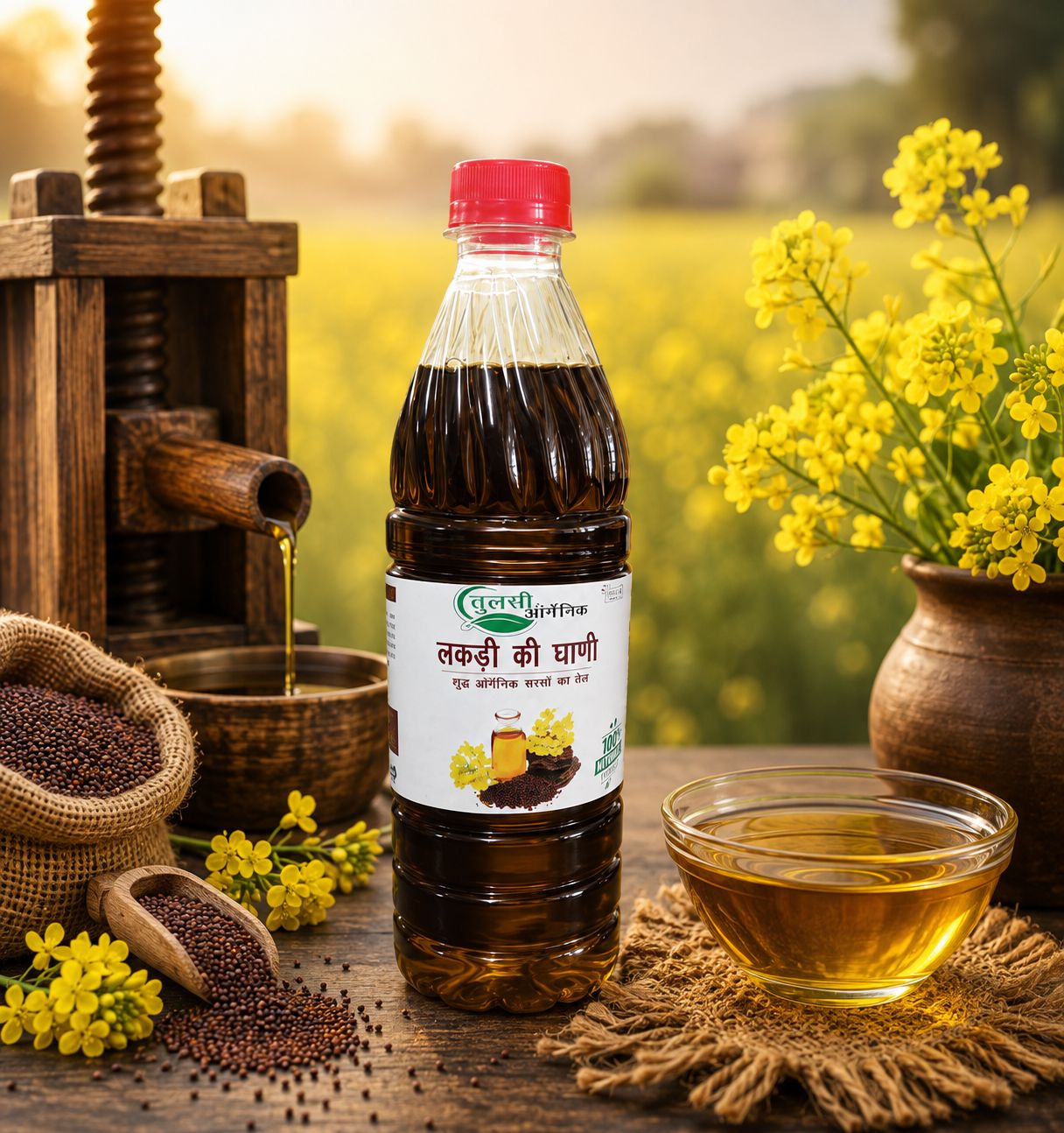 Tulsi Organic  Mustard Oil (Cold Pressed / Kachi Ghani) 500 ML
