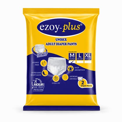 EzoyPlus M Size Adult Diaper Pant,Extreme Dryness, Soft Waist Band & Leak-Proof Protection (Pack of 50) 1 bag EzoyPlus M Size Adult Diaper Pant,Extreme Dryness, Soft Waist Band & Leak-Proof Protection (Pack of 50) 1 bag
