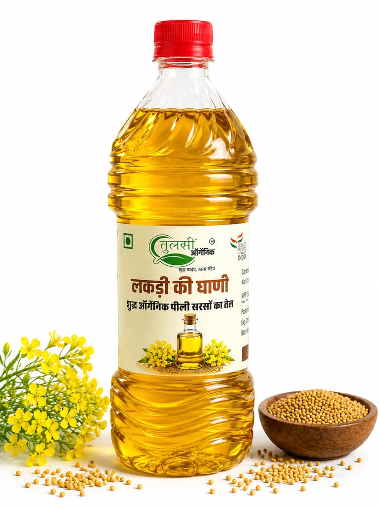 Tulsi Organic Cold Pressed Pili Sarso / yellow mustard Oil 500 ML