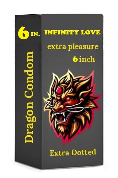 Infinity love 6 IncH dotted Dragons Condom Sillicone, Natural Color, Extra Pleasure (6 Inch.)