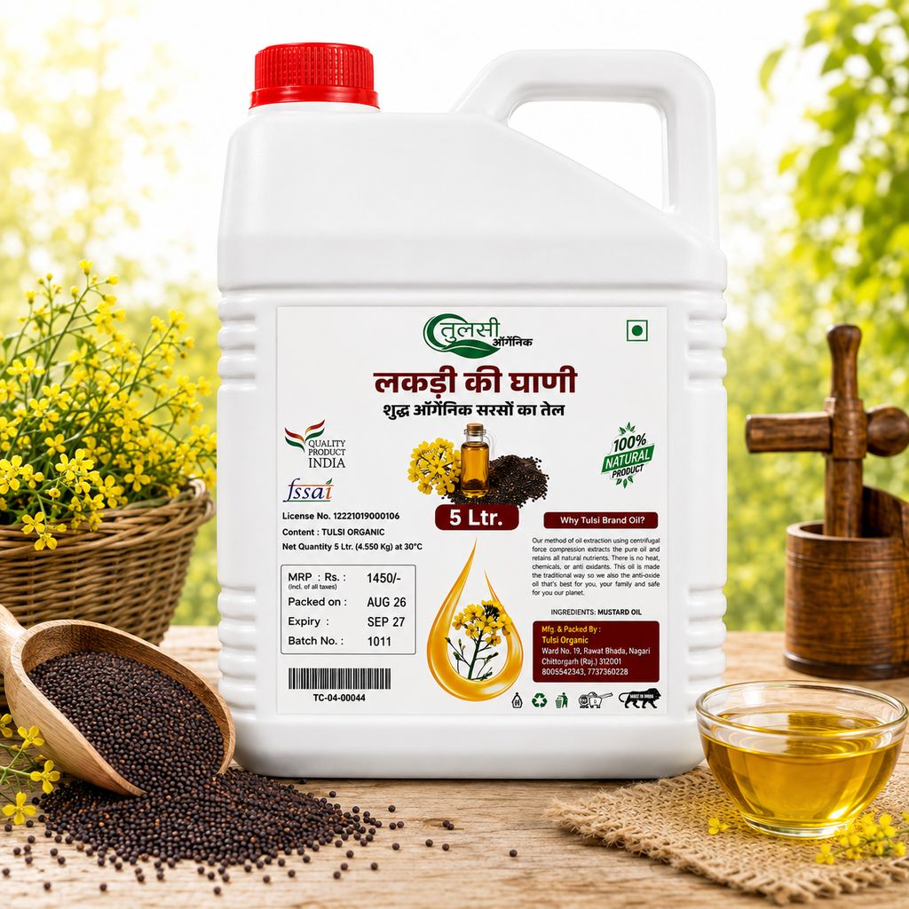 Tulsi Organic Cold Pressed Black Mustard Oil (5 Litre)