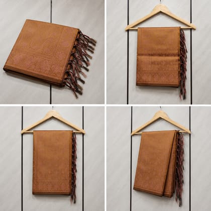 Banarasi Brocade Brown Stole ( Size:&nbsp;254cm X 90cm (Approx)