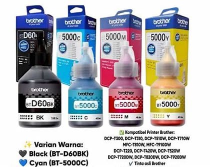 Brother D60, Bt5000 Set of 4 Bottle (t4000dw, T220, T226, T310)