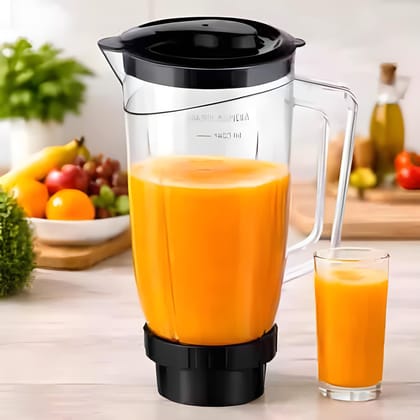 Heavy Duty 1500 ML Juice Mixer Blender Jar | Multipurpose Fruit & Juice Blending Jar | Transparent Mixer Jar with Stainless Steel Blade & Lid | Shake, Smoothie & Juice Maker (Original)
