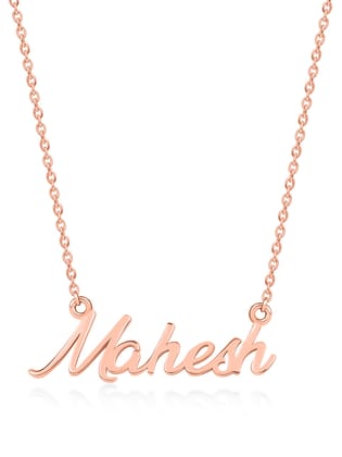Rose Gold Name Pendant With Chain  for men