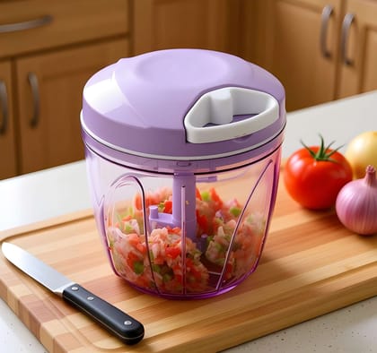 Heavy Duty Manual Chopper | Multipurpose Vegetable & Fruit Chopper | Hand Pull Food Processor with Sharp Stainless Steel Blades | Easy to Use Kitchen Chopper for Onion, Garlic, Vegetables & Herbs (Original)