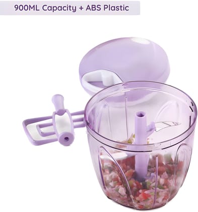 Heavy Duty Manual Chopper | Multipurpose Vegetable & Fruit Chopper | Hand Pull Food Processor with Sharp Stainless Steel Blades | Easy to Use Kitchen Chopper for Onion, Garlic, Vegetables & Herbs (Original)