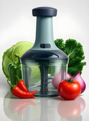 Heavy Duty Manual Vegetable Chopper | Multipurpose Hand Pull Food Processor with Stainless Steel Blades | Onion, Garlic, Fruits, Vegetables & Herbs Cutter (Original)