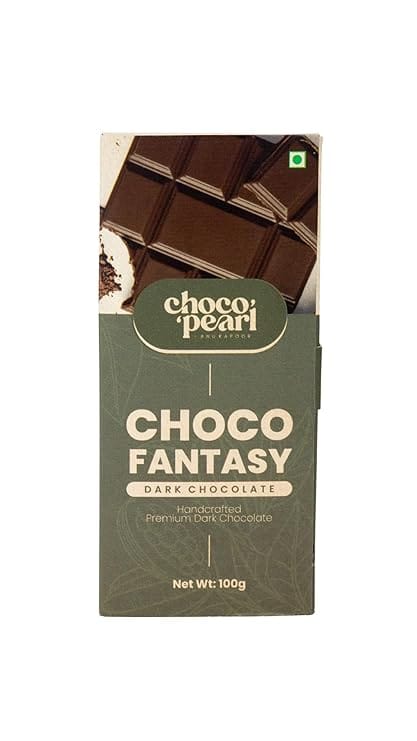 Choco Pearl Choco Fantasy – Handcrafted Premium Dark Chocolate | Rich Gourmet Artisan Chocolate Bar | Luxury Chocolate Gift | 100g 