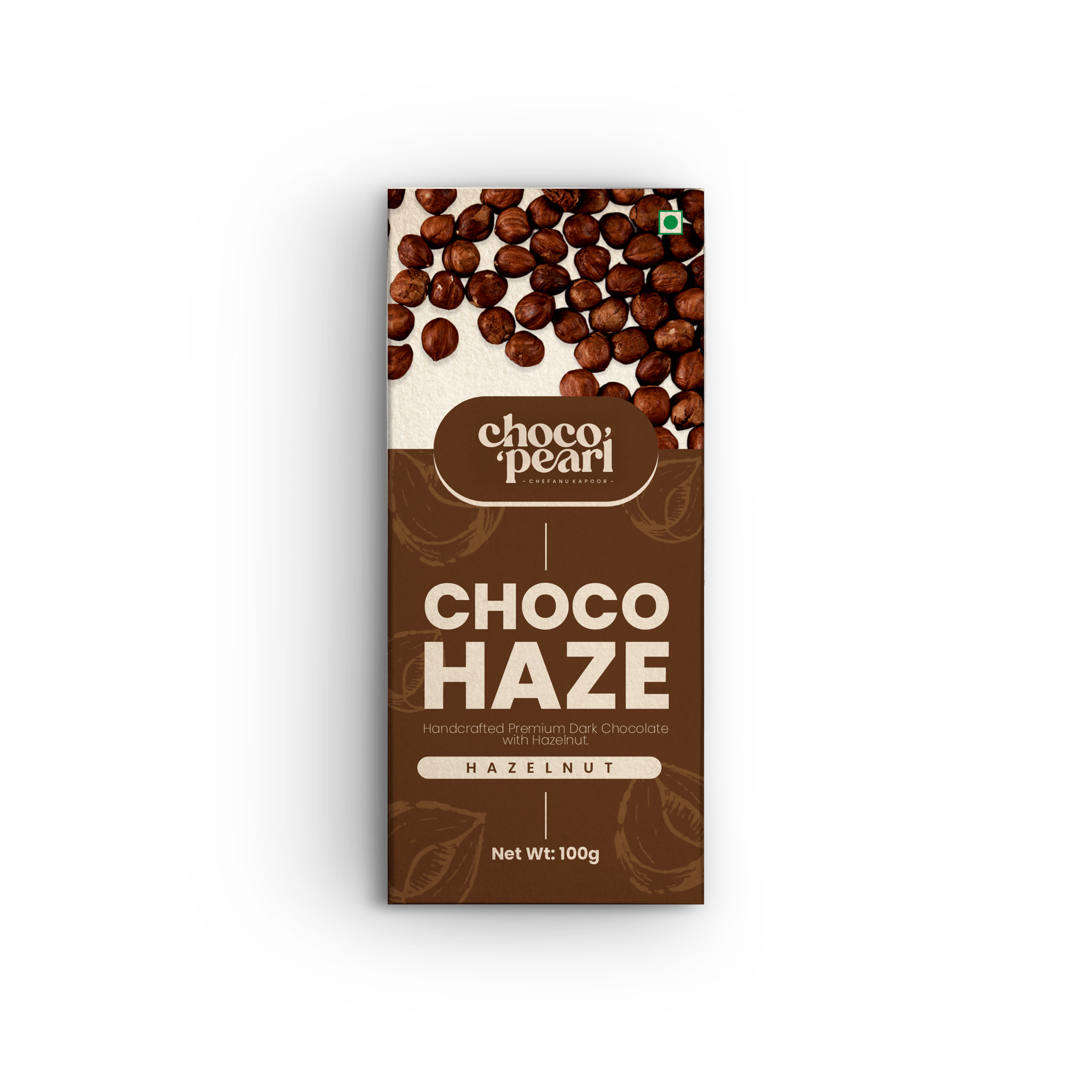 Choco Pearl Choco Haze Dark Chocolate with Hazelnut – Handcrafted Premium Eggless Chocolate Bar | Rich Cocoa Flavor for Gifting 100 g
