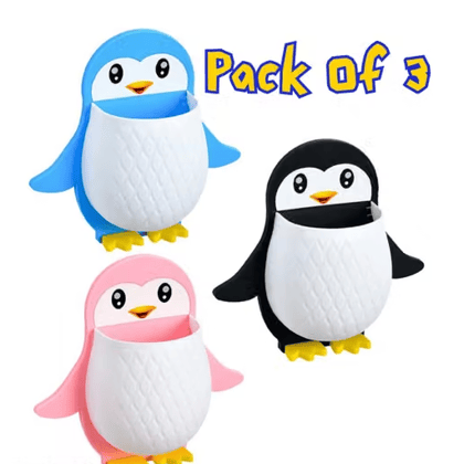 Penguin Shape Toothbrush Holder for Bathroom - Bundle of 2